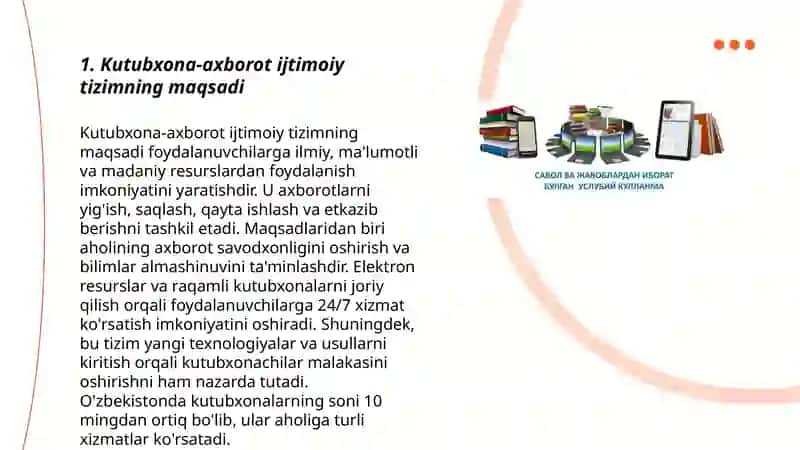 Kutubxona-axborot ijtimoiy tizimning harakteristikasi 3