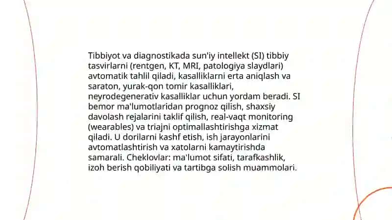 Tibbiyot va diagnostikada sun'iy intelekt 3