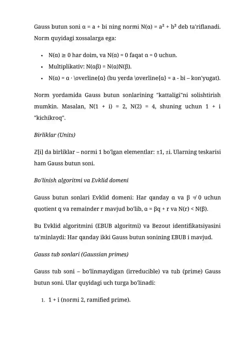 Gauss butun sonlari 3