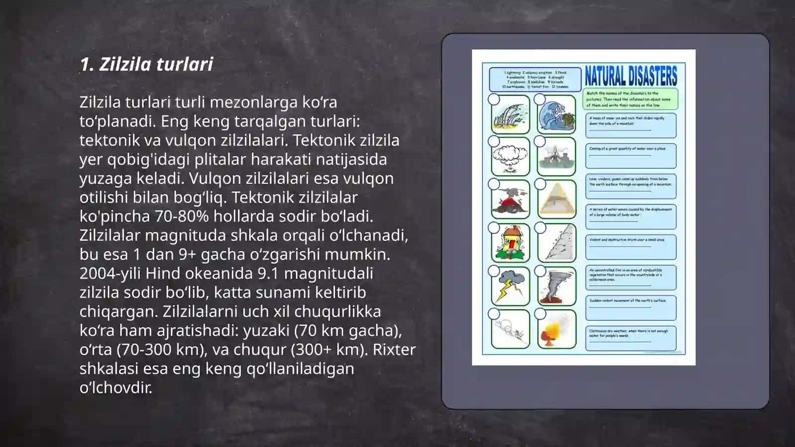 Zilzila turlari 3