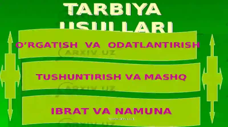 TARBIYAVIY ISHLAR METODIKASI 3