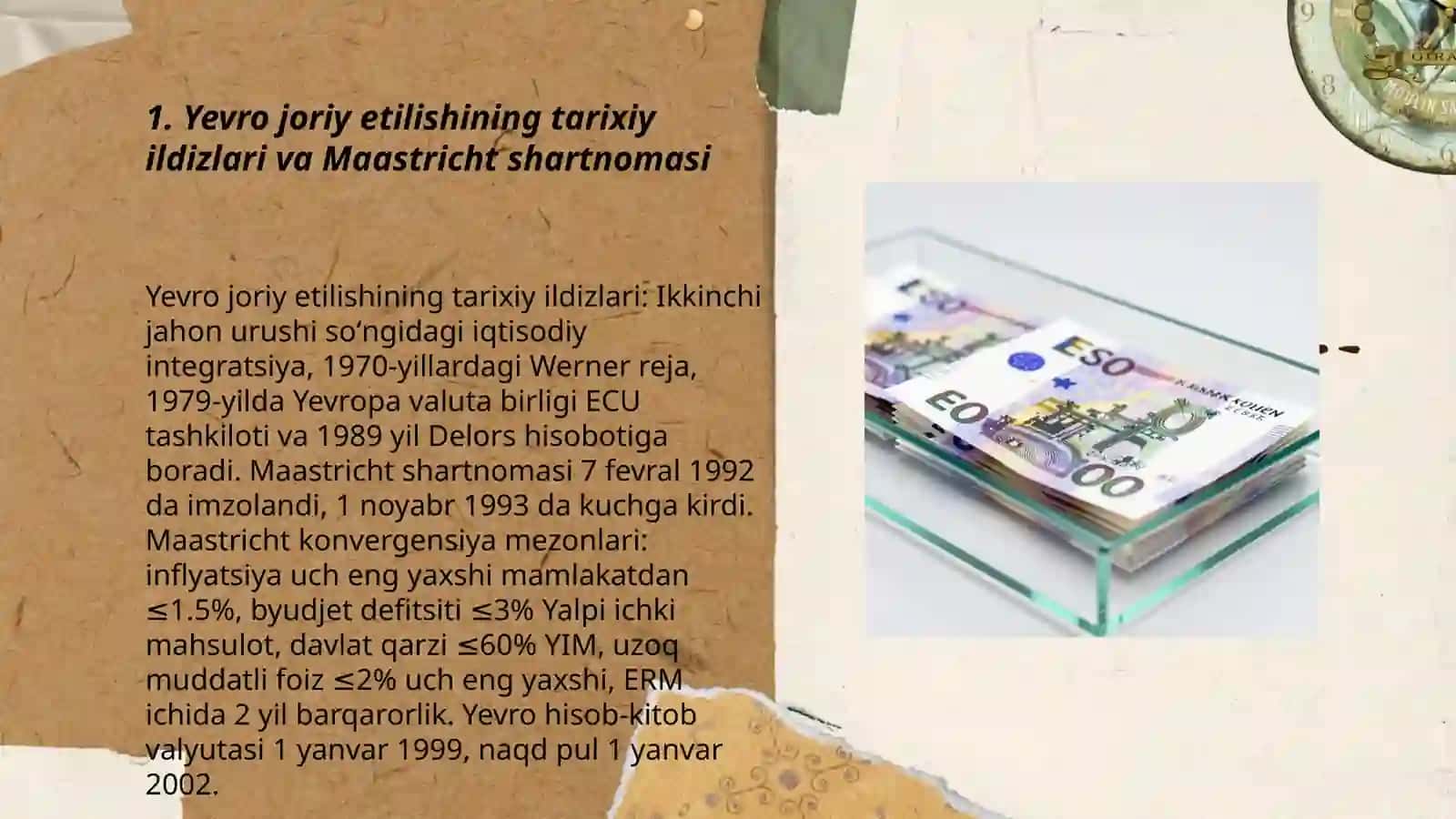 Yevro valyutasining joriy etilishi va ahamiyati 3