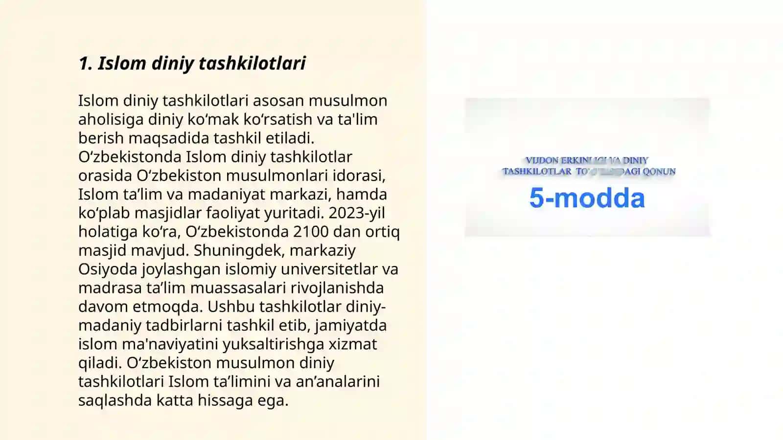 O'zbekistonda faoliyat yurutuvchi diniy tashkilotlar 3