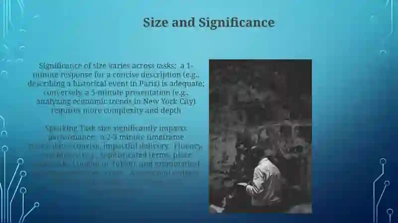 Size. Speaking task 3