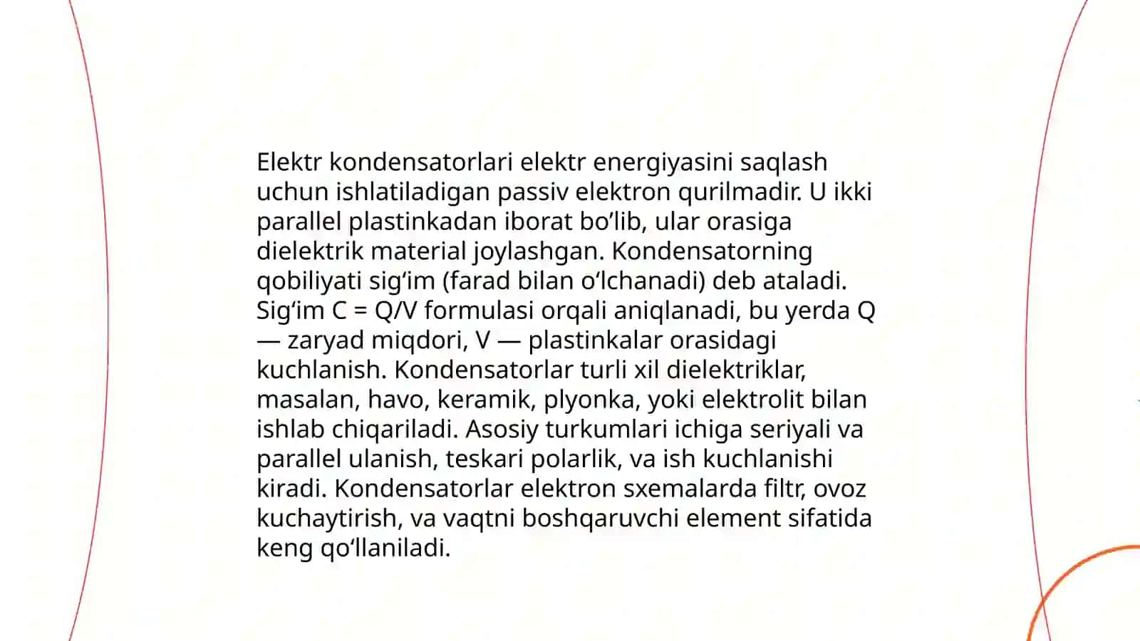 Kondensatorning R,L zanchiri bõyicha zaryadlanishi 3