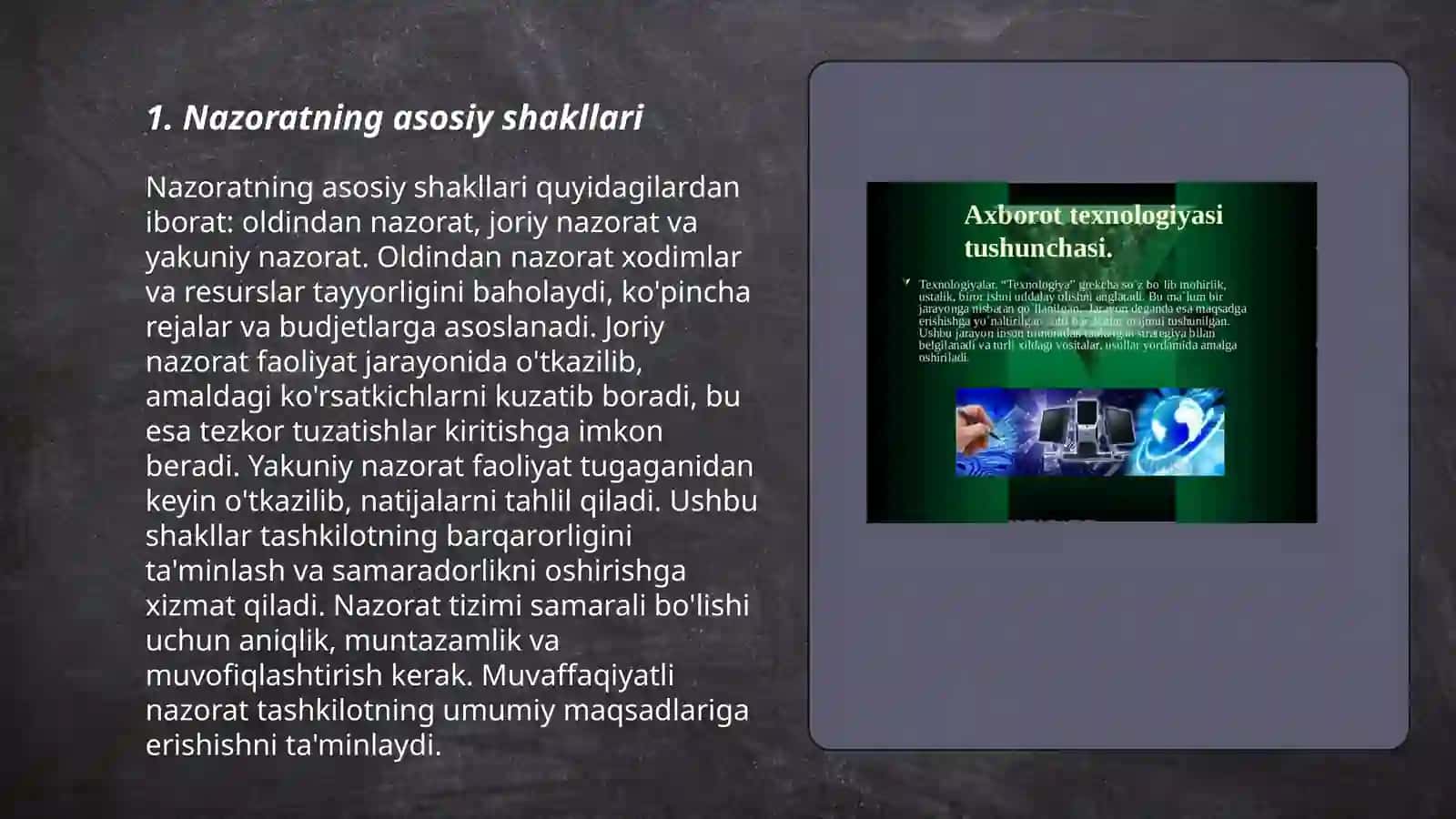 Oʻquvchilarning bilim koʻnikma va malakalarini nazorat qilish turlari shakli va metodlari 3