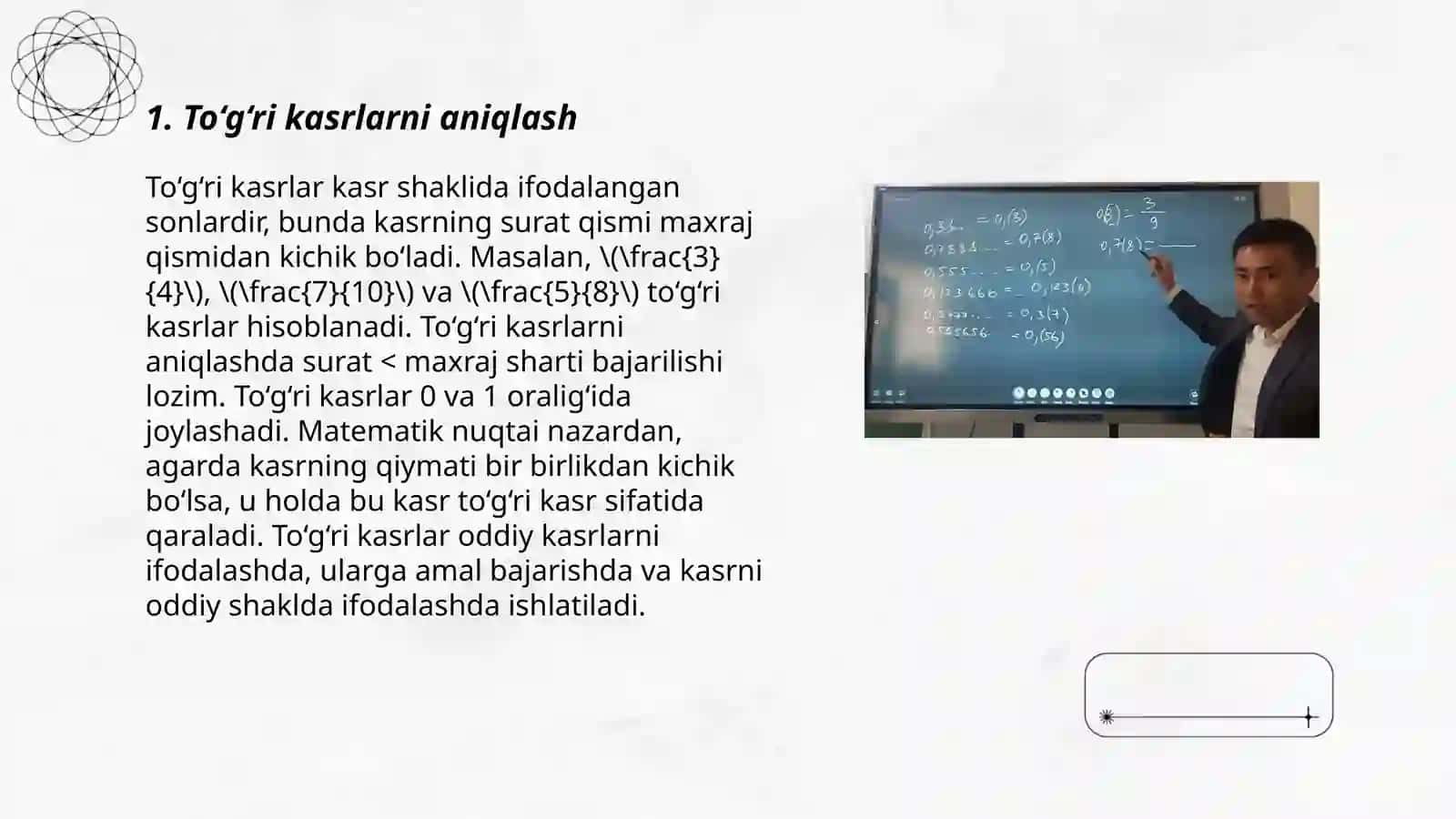 To'g'ri kasrni noto'g'ri kasrga ko'paytirish 3