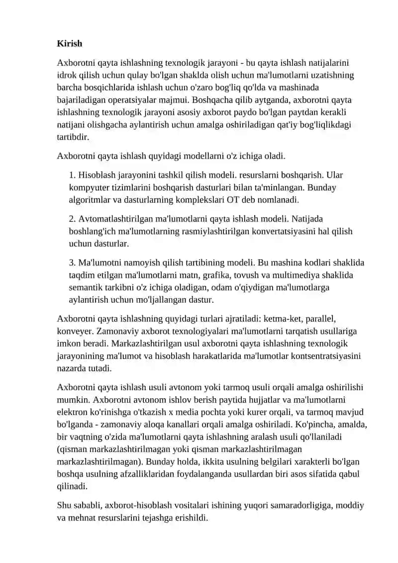 Axborotlarni qayta ishlashning arifmetik asoslari 3