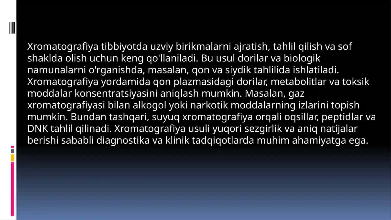 XROMATOGRAFIYANING TIBBIY IZLANISHLARDAGI IMKONIYATLARI 3