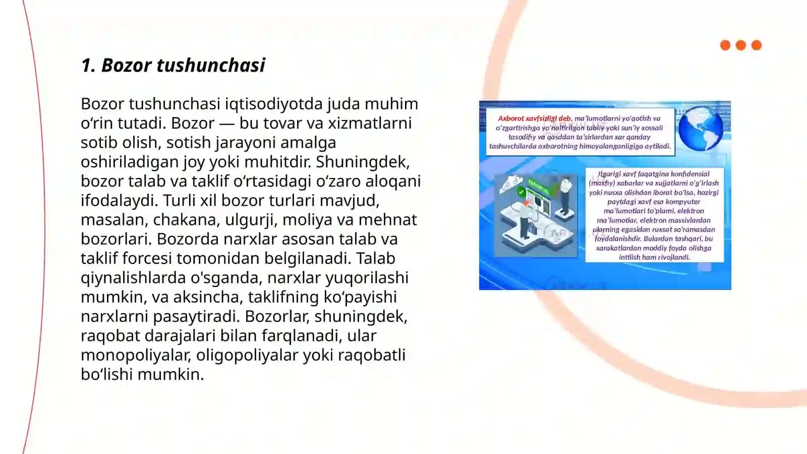 Bozor tushunchasi,uning vazifalari va turlari 3