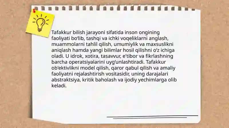 Tafakkurning bilish jarayoni sifatidagi mohiyati 3