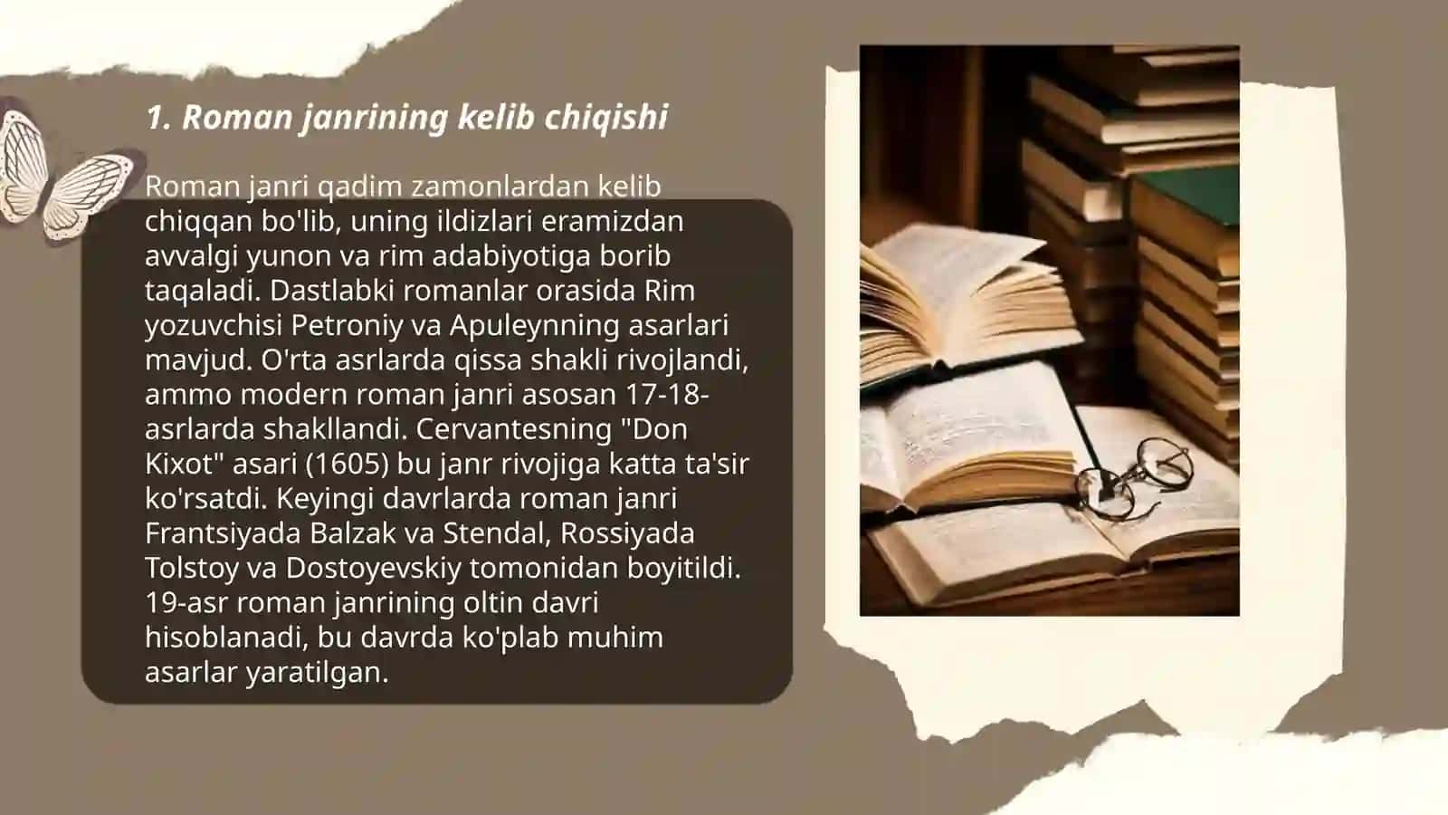 Roman janriga xos xususiyatlar 3