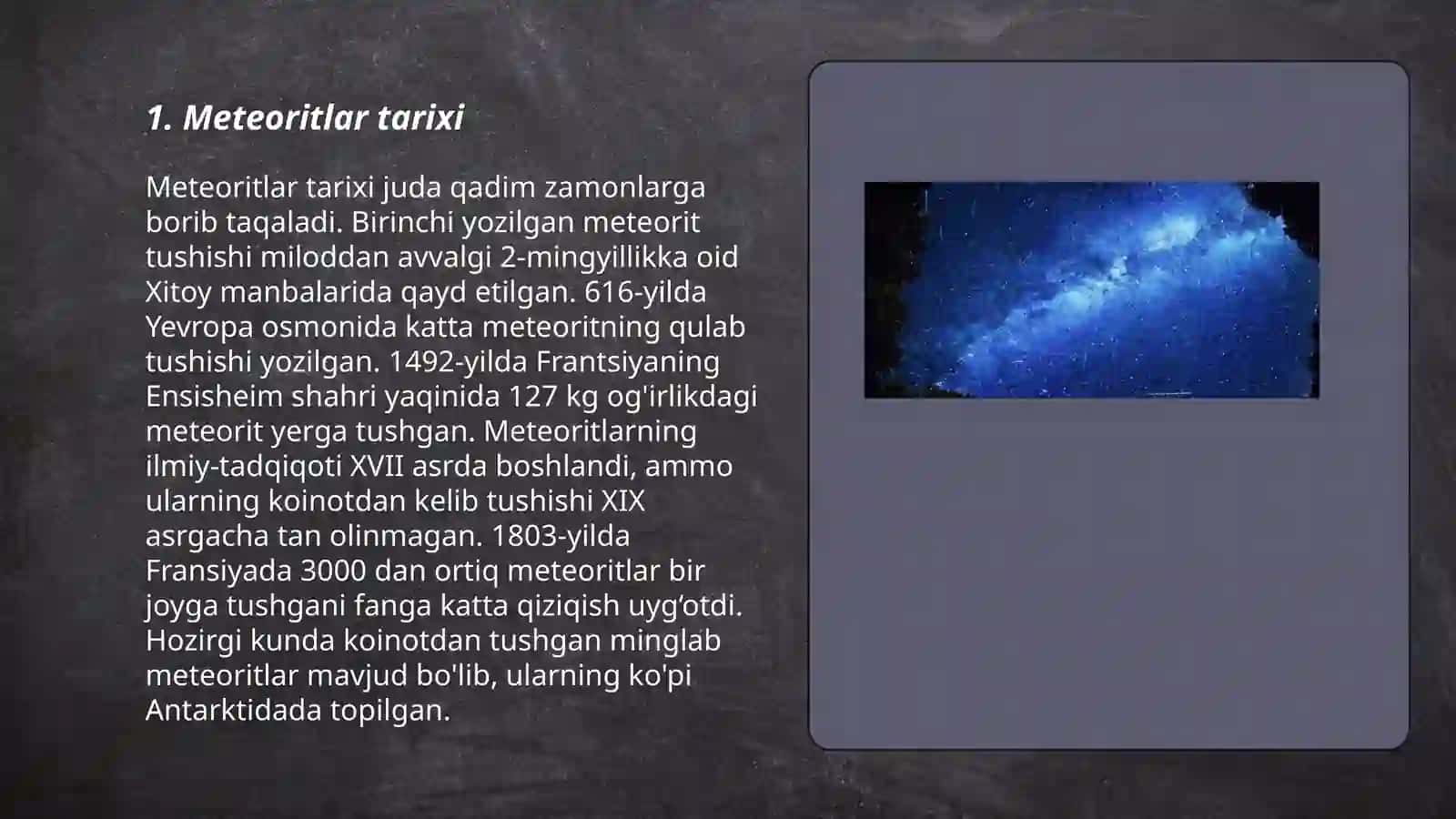 Meteor “yomğirlari” va parchalangan kometalar orbitalari 3