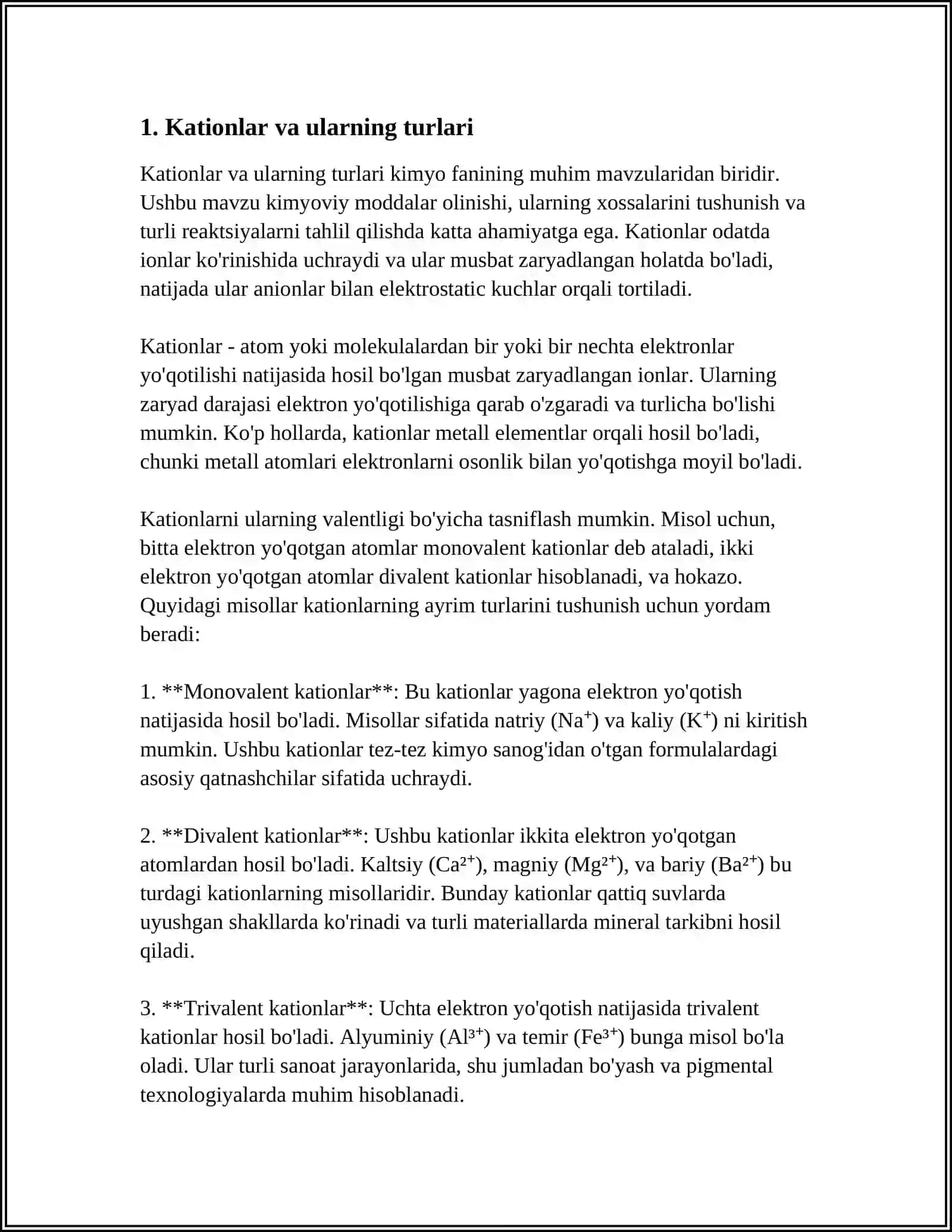 KATIONLARNING GURUHLARGA BO'LINISHI 3