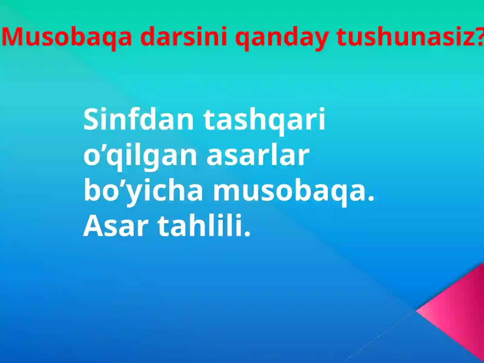 Nazm darslari va uning turlari? 3