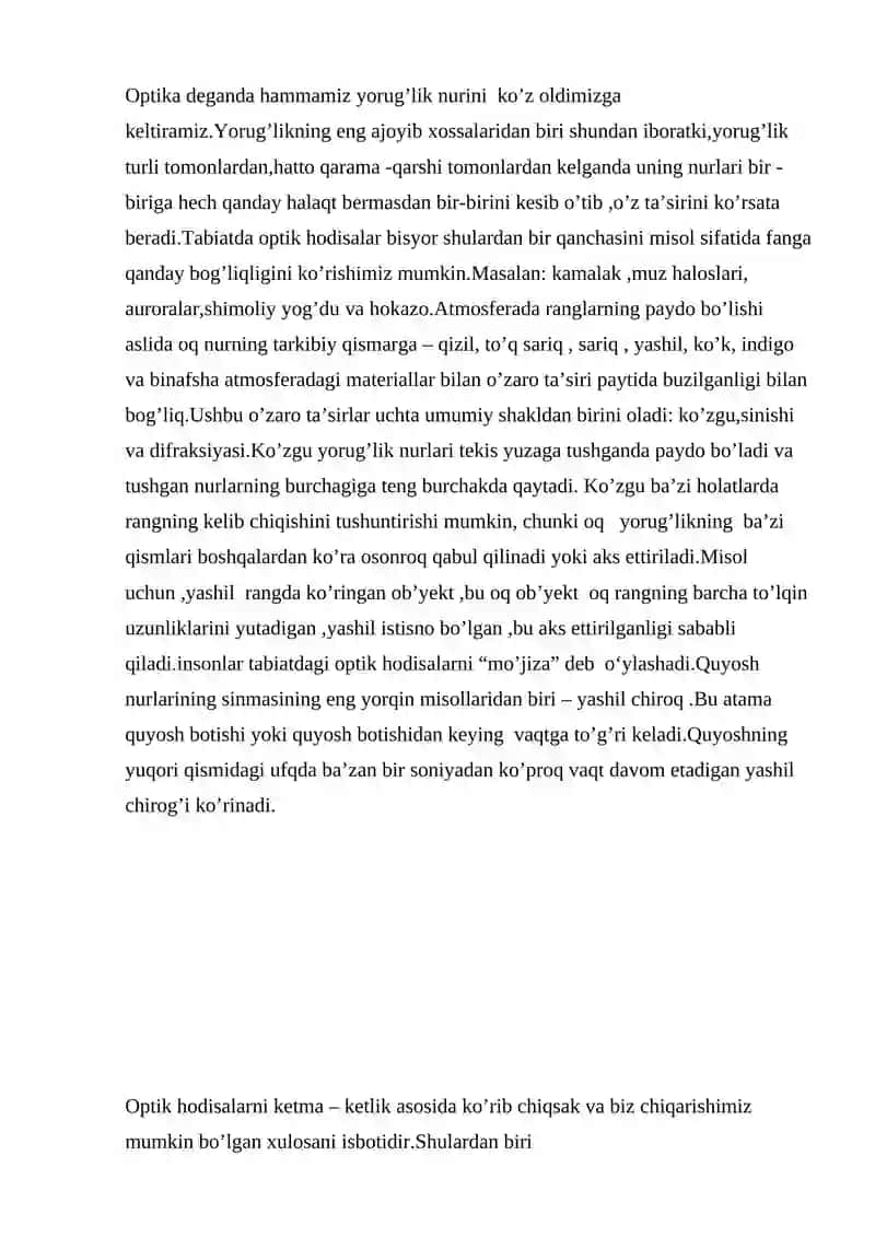 “Tabiatdagi optik hodisalar” 3