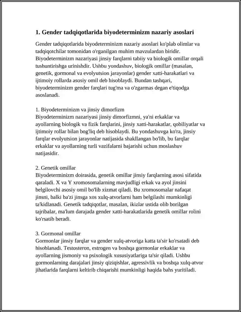 GENDER TADQIQOTLARIDA BIODETERMINIZM 3