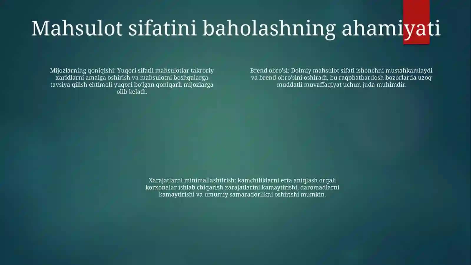 Mahsulot Sifatini Darajasini Baholash 3