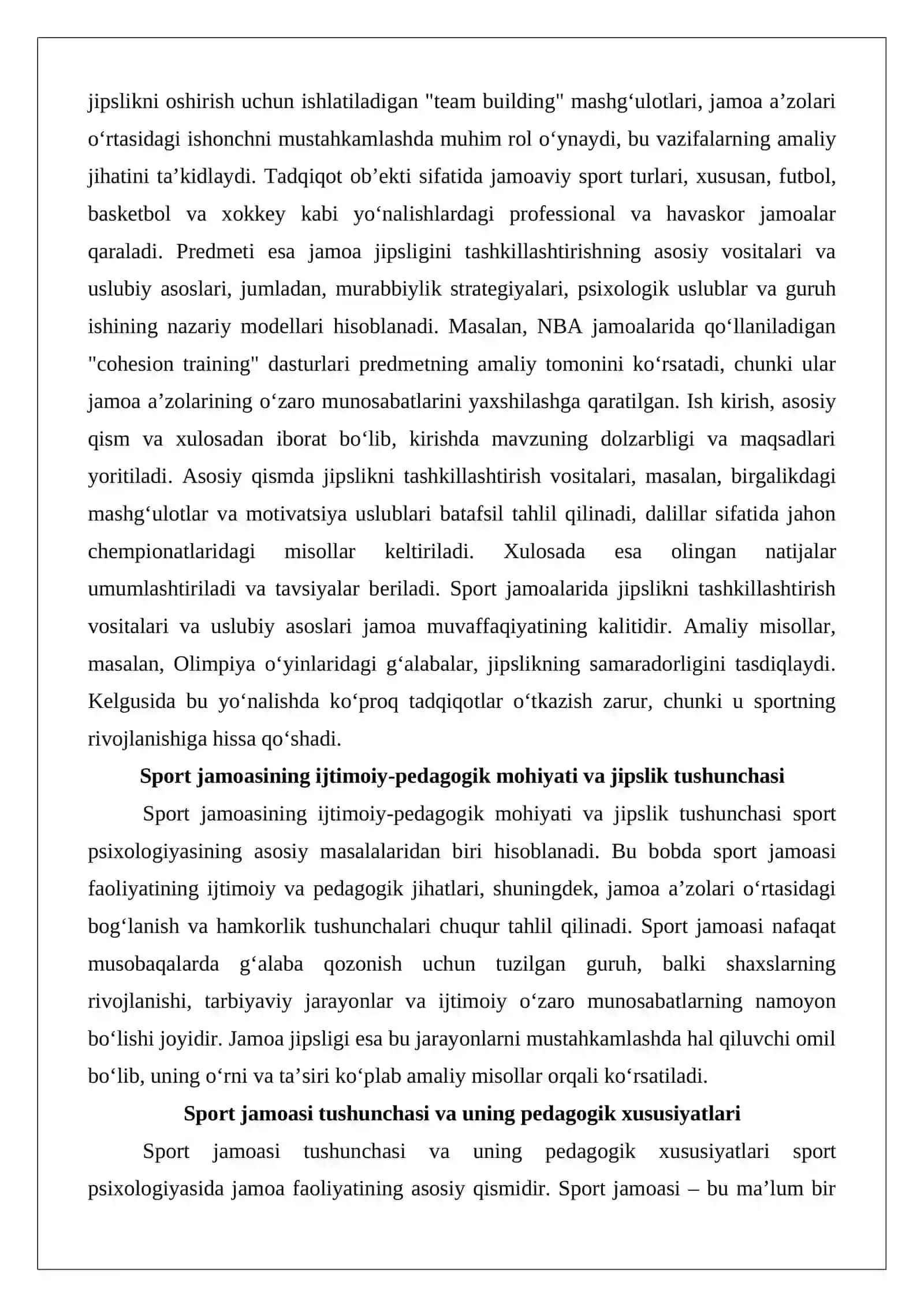 Sport jamoasini jipsligi va uni uyushtirishning asosiy vositalari va uslubiy asoslari 3