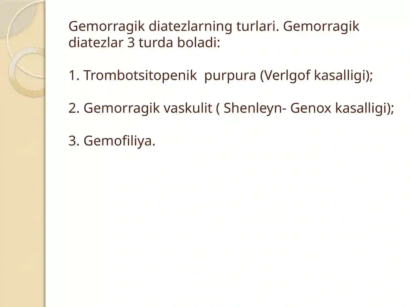 Gemorragik diatezlarning ko’rinishlari 3