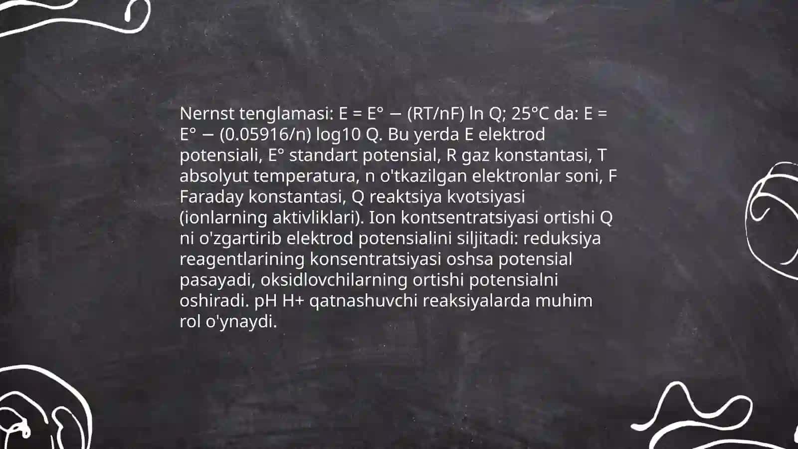 Oksidlanish-qaytarilish reaksiyalarini sodir boʼlishining muhit va elektrod potensiallarga bogʼliqligini oʼrganish 3