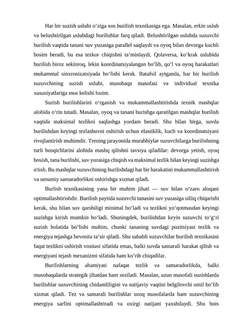 Kompleks suzish texnikasini o‘rgatish 3
