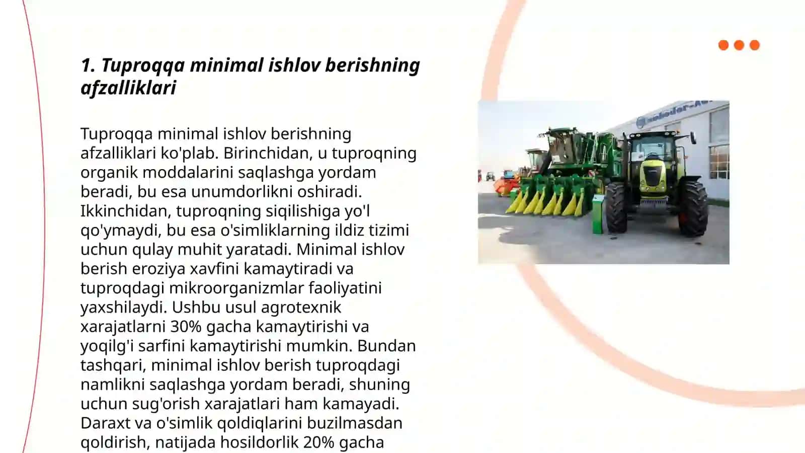 Tuproqqa minimal ishlov berish usullari va ularni amalga oshiruvchi mashinalarni o‘rganish 3