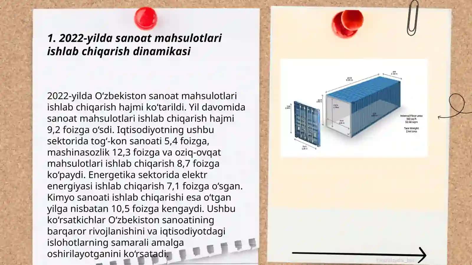 Sanoat mahsulotlari ishlab chiqarish hajmi, 2022-2023 yillarda 3