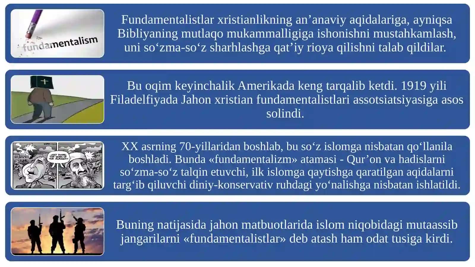 Diniy fundamentalizm, radikalizm va terrorizmning tarixi va yo‘nalishlari 3