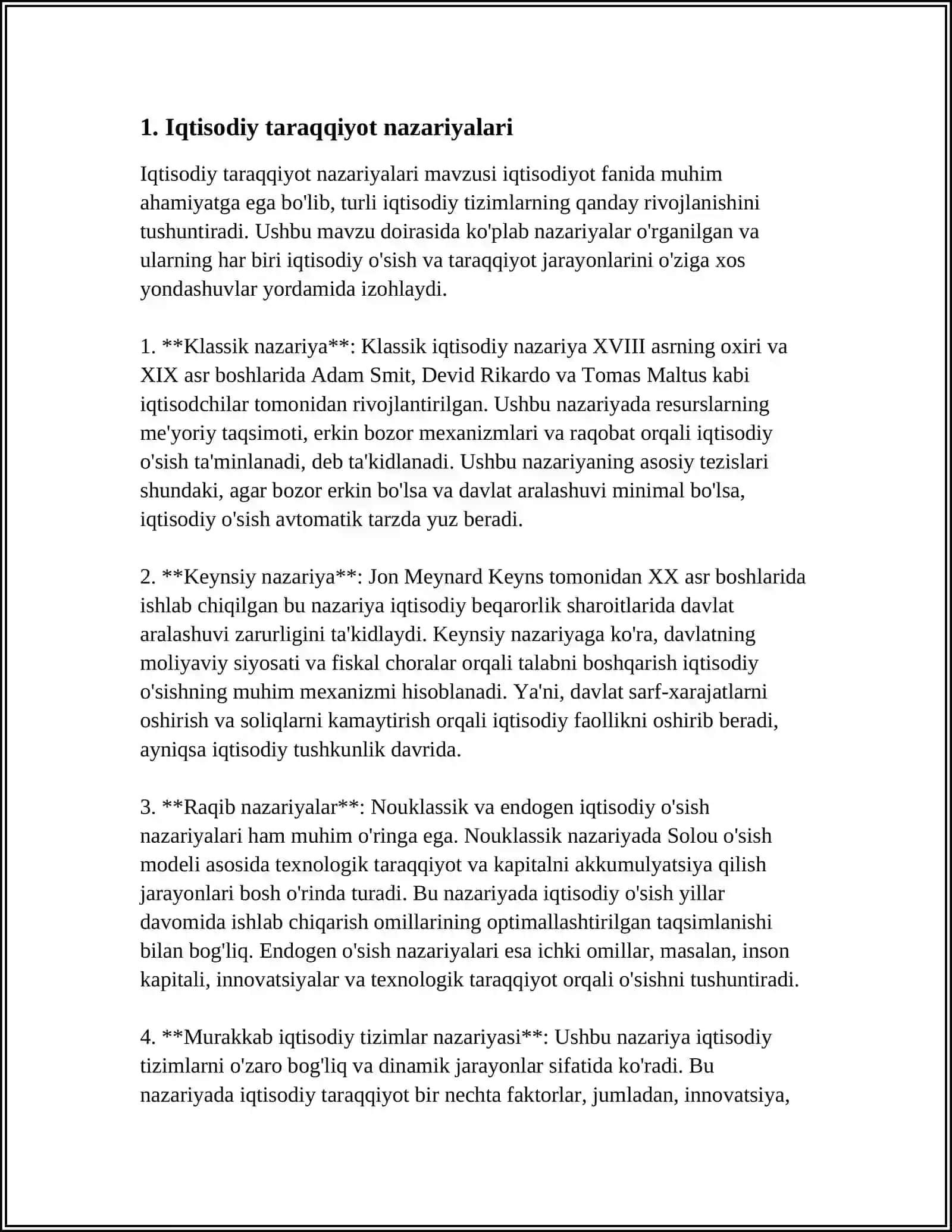 MUSTAQIL ISH Mavzu: IQTISODIY TARAQQIYOT VA IQTISODIY ÒSISH 3