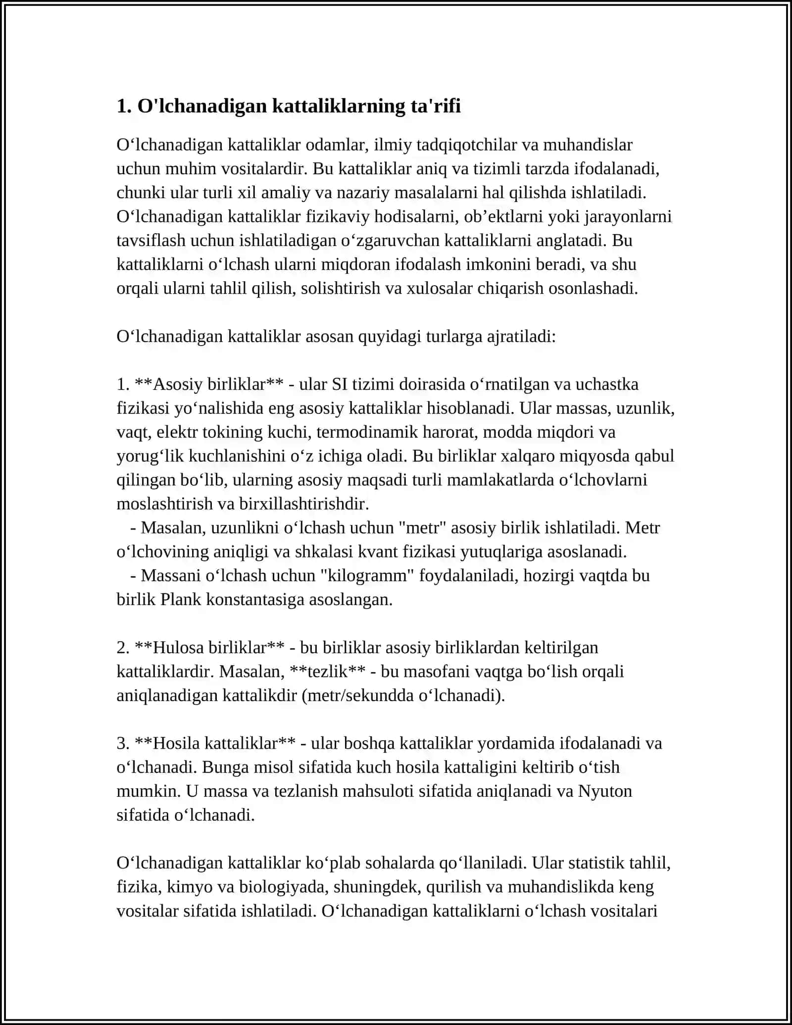 O'LCHANADIGAN KATTALIKLARNING SHKALASI VA ULARNING TURLARI 3