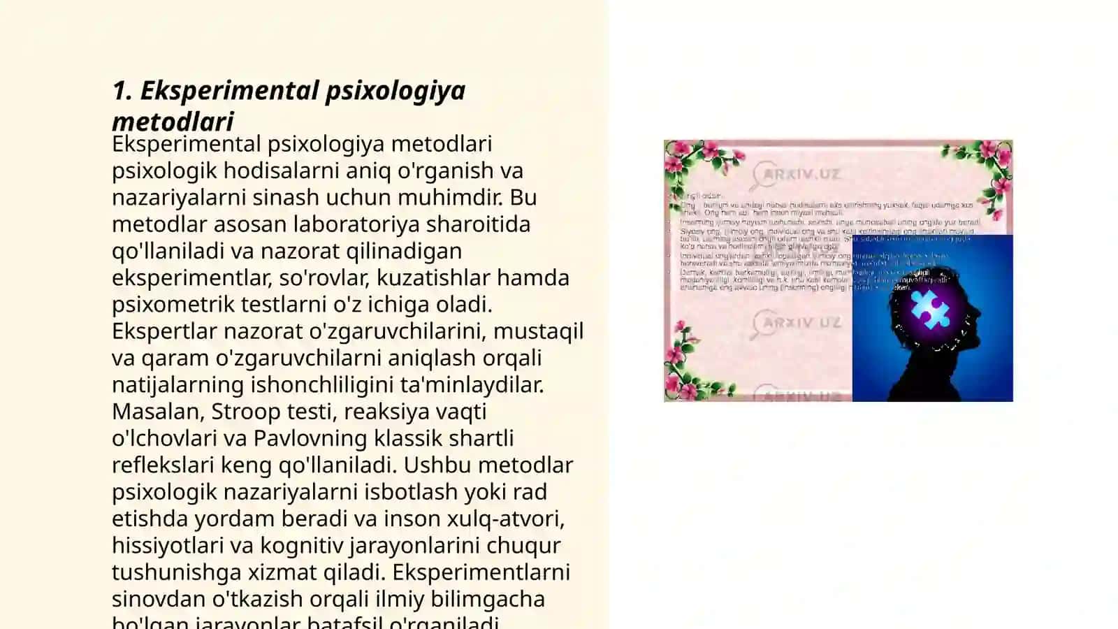 Hozirgi zamon psixologiyasi tadqiqot metodlari 3