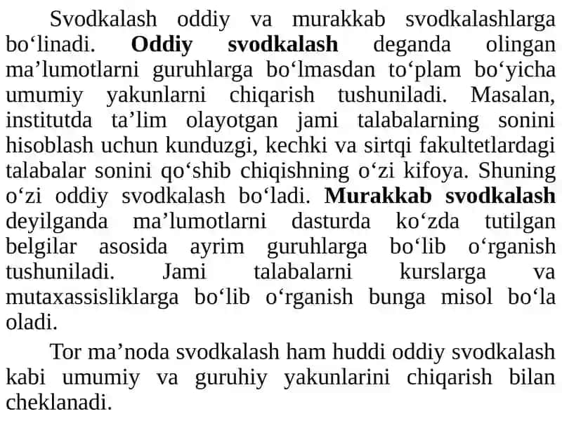 Statistik jamlash va guruhlash 3