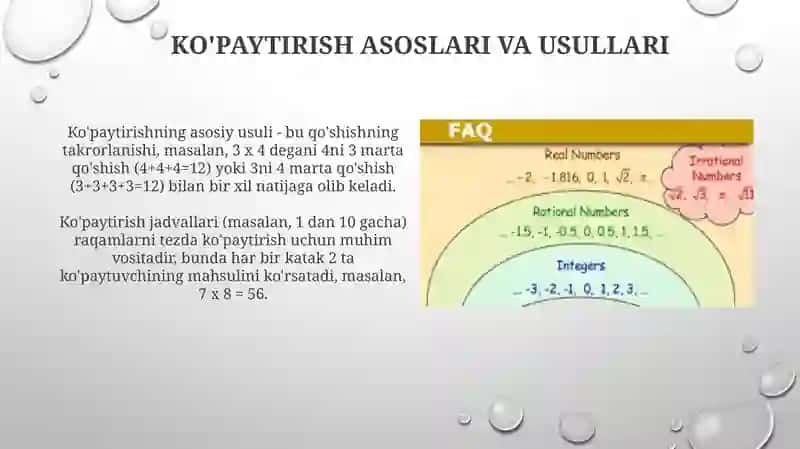 Ko'paytirishning asoslari va usullari 3