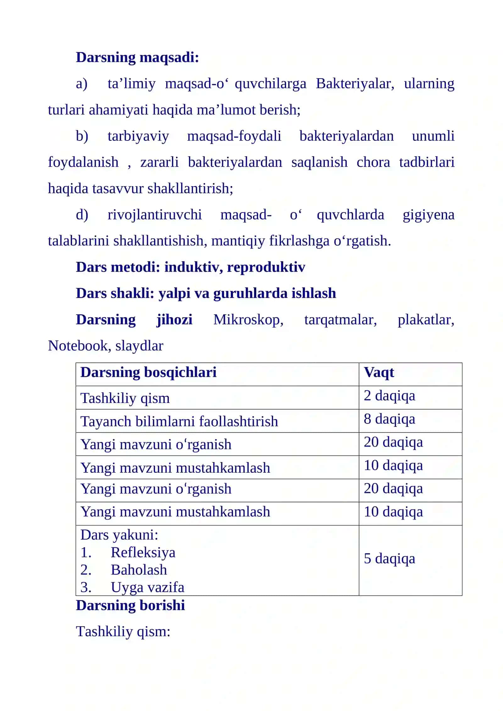5-sinf Botanika fanidan Bakteriyalar dunyosi mavzusida ochiq dars ishlanma 3