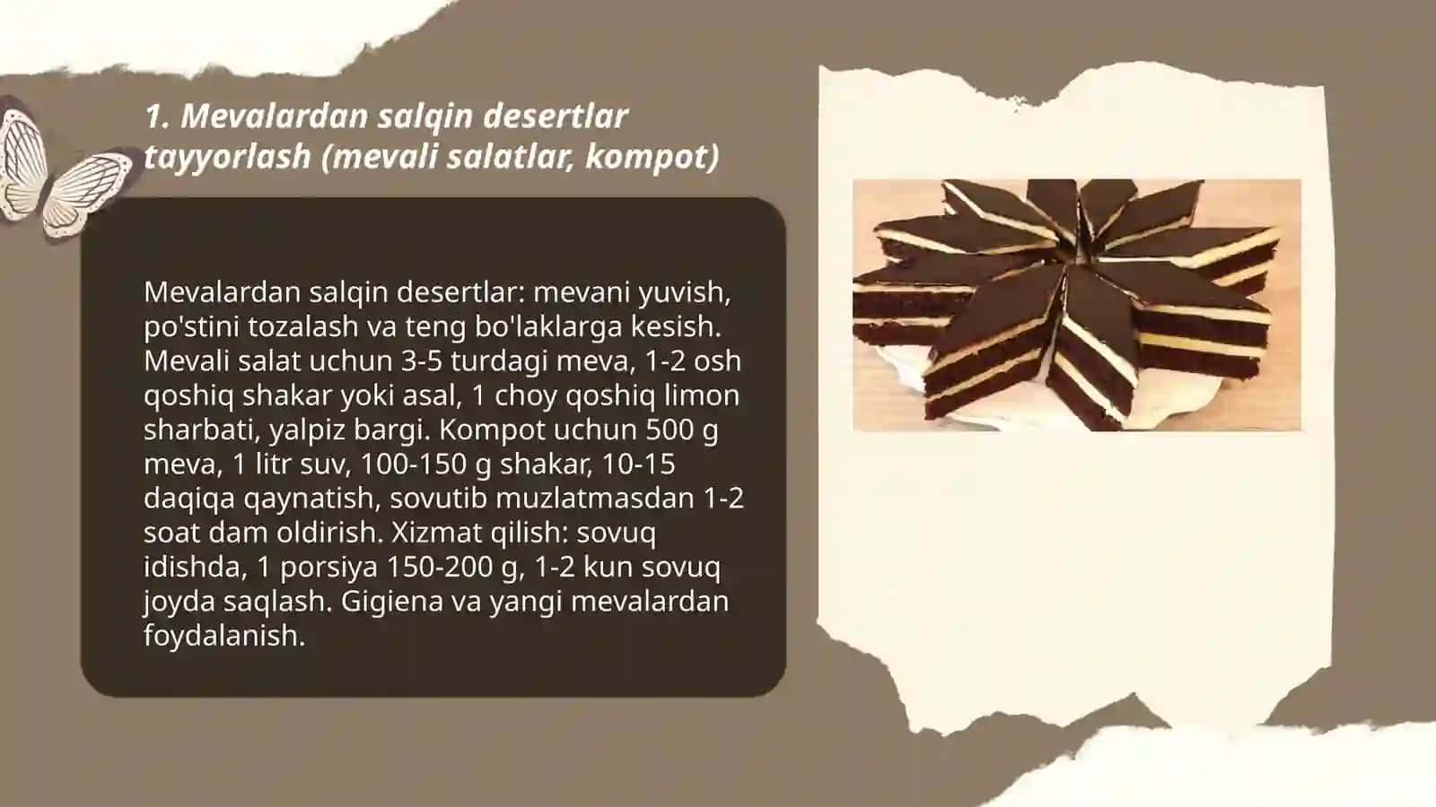 Mevalardan dsertlar tayyorlash va dasturxonga tortish tartibi 3