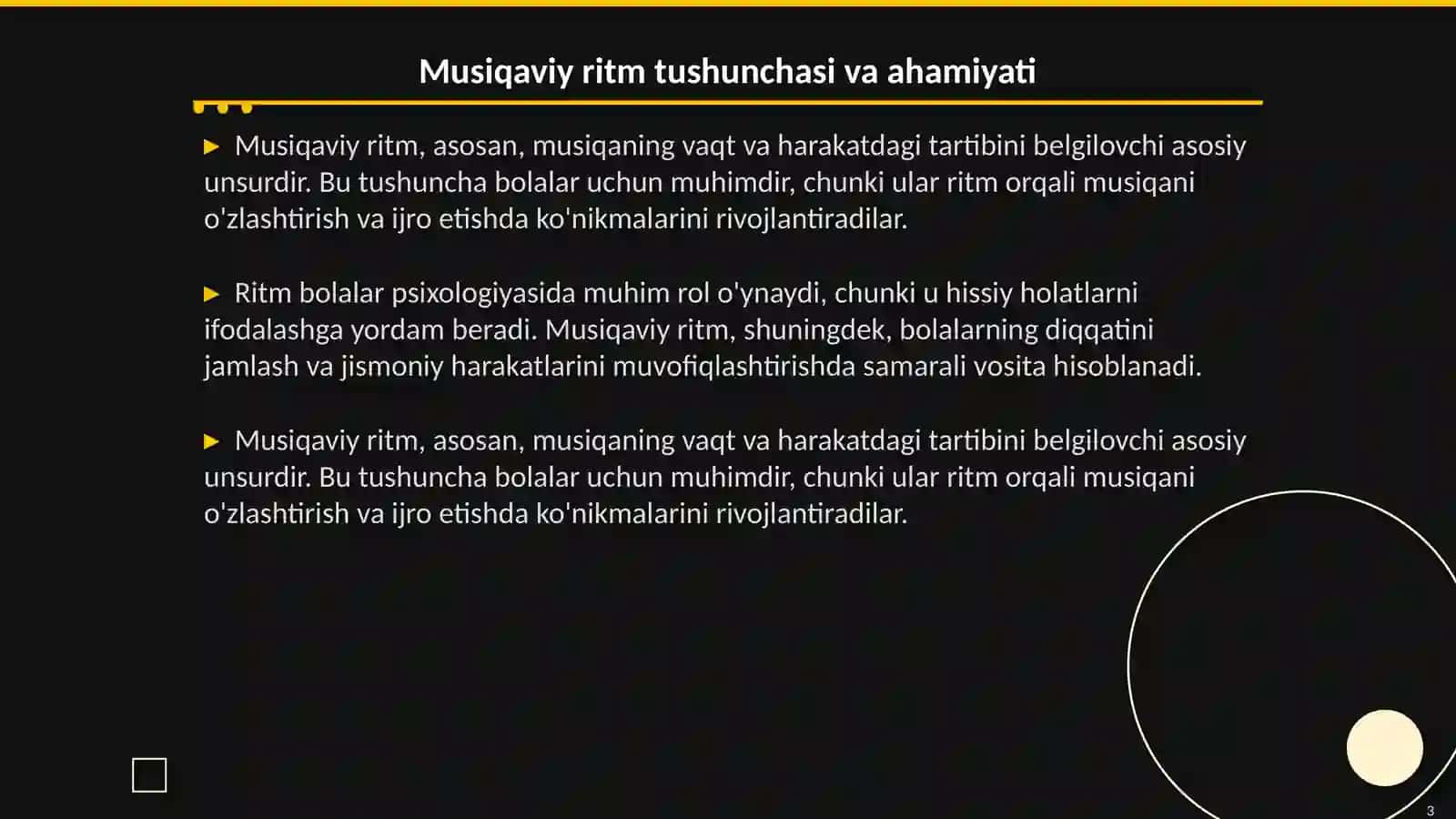 Bolalarni musiqaviy ritmik harakatlarga o'rgatish 3