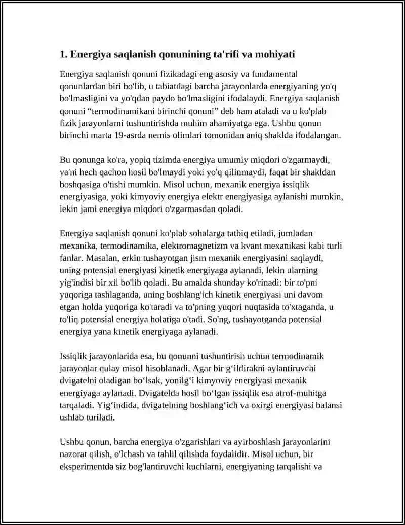 ENERGIYANING AYLANISH VA SAQLANISH QONUNI 3