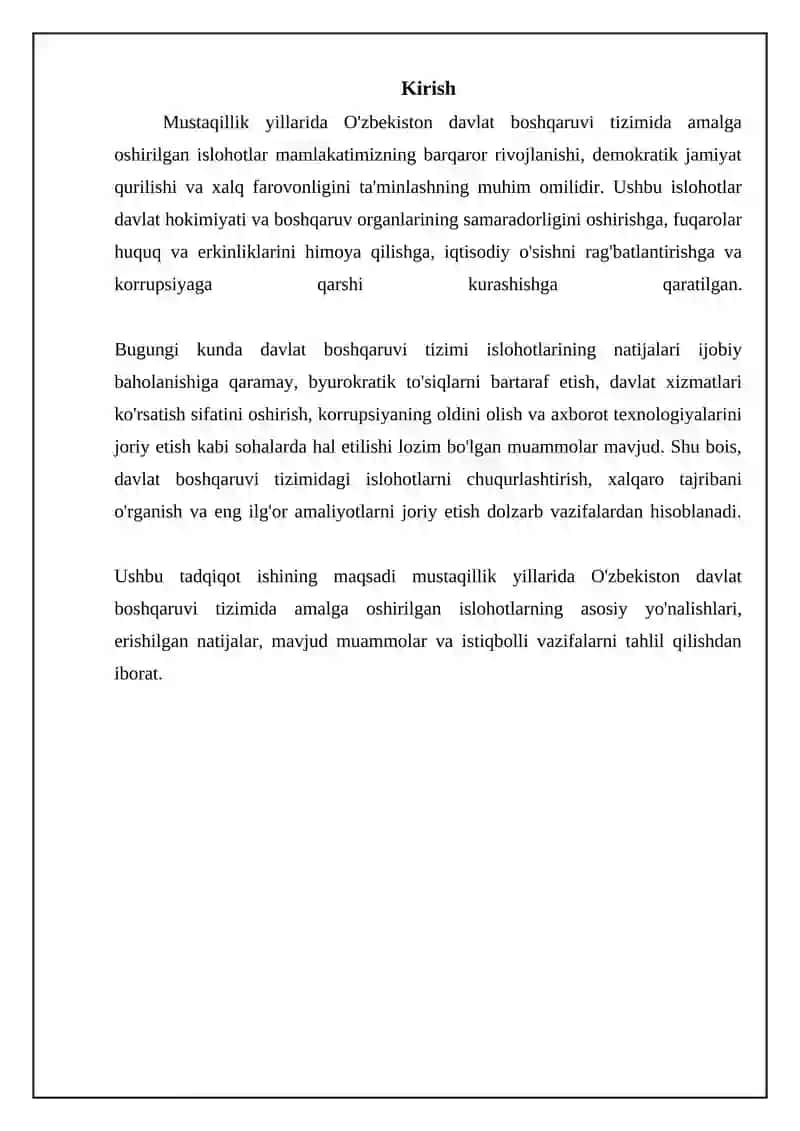 Mustaqillik Yillarida Davlat Boshqaruvi Islohotlarining Asosiy Yo'nalishlari 3