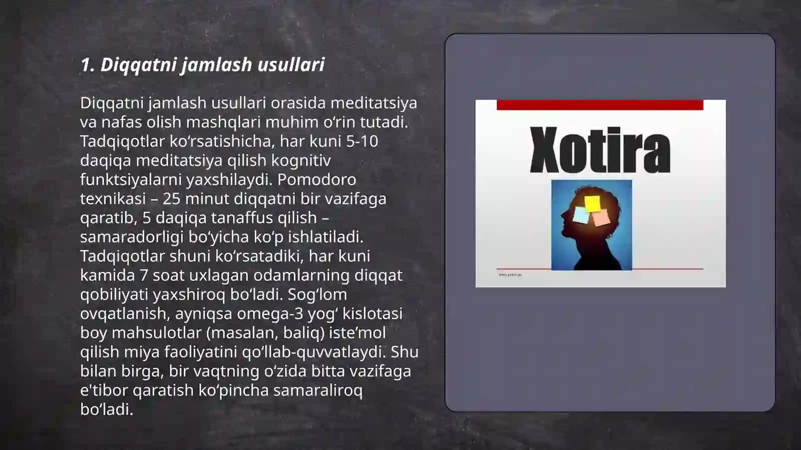 Diqqat va xotira 3