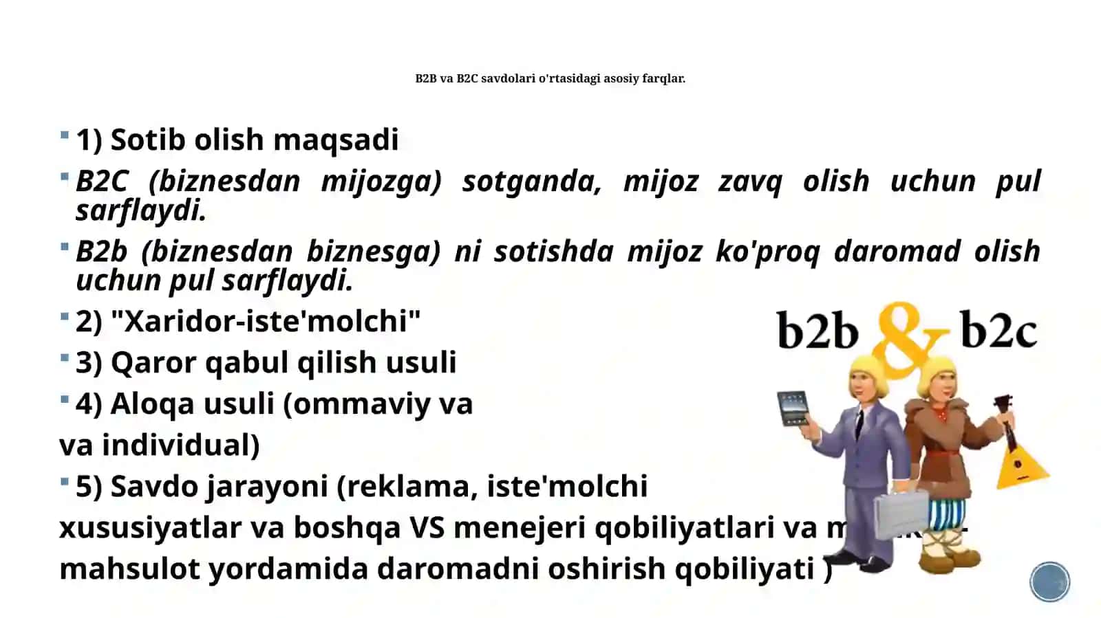 Mijoz bilan o'zaro munosabatlarning xususiyatlari 3