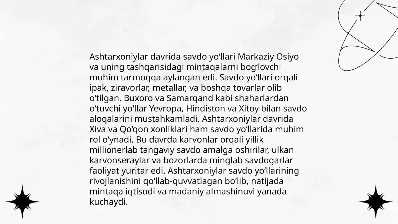 Ashtarxoniylar davrida savdo yo‘llari 3