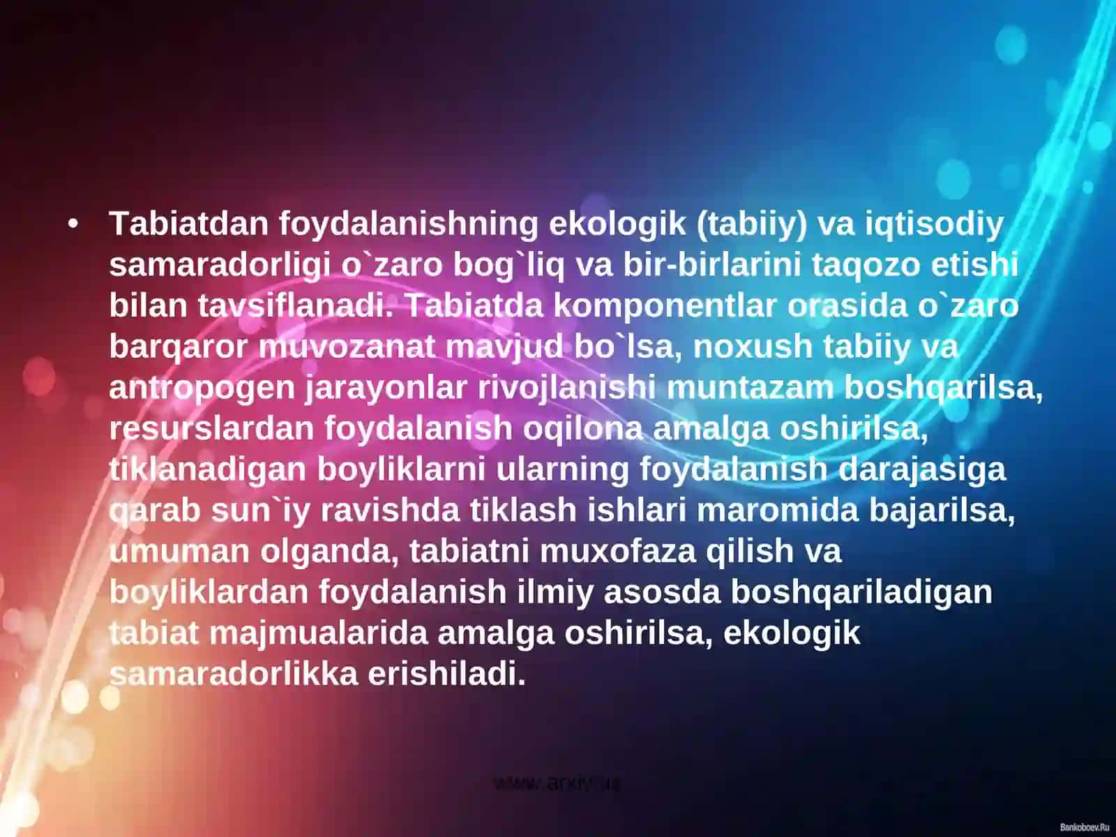 Tabiatdan foydalanishni ekologik-iqtisodiy jixatlari 3