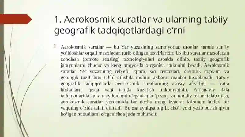 Aerokosmik Suratlar va Ularning Tabiiy Geografik Tadqiqotlarda Gio‘rni 3