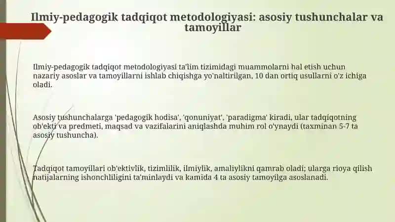 Ilmiy pedagogik tadqiqotlar metodologiyasi va tadqiqod usullari 3