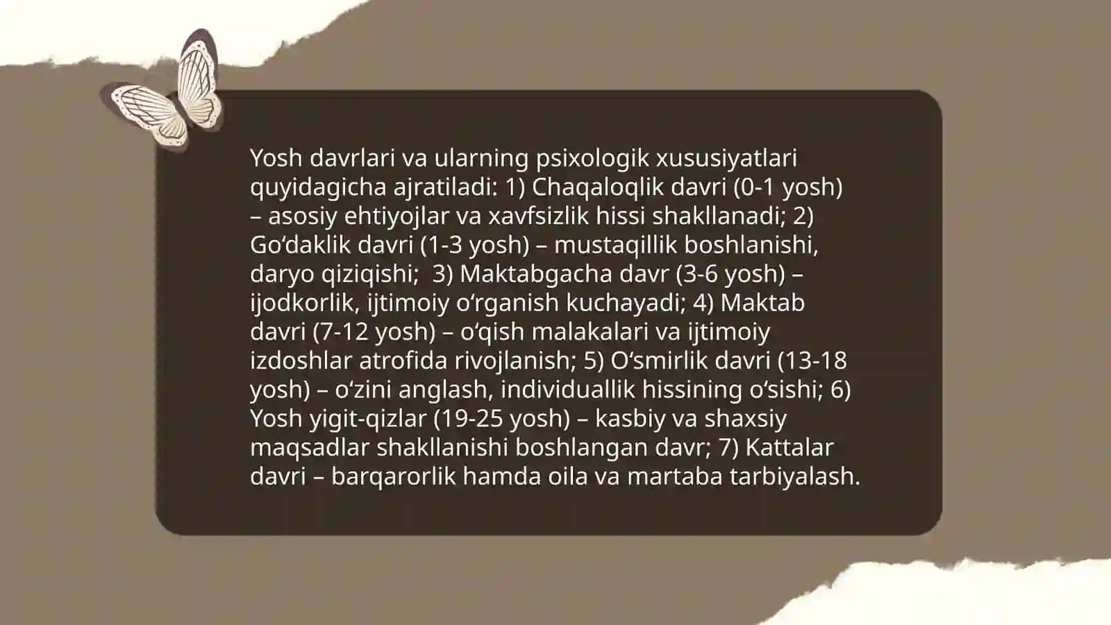 Shaxs rivojlanishining yosh va psixologik xususiyatlari 3