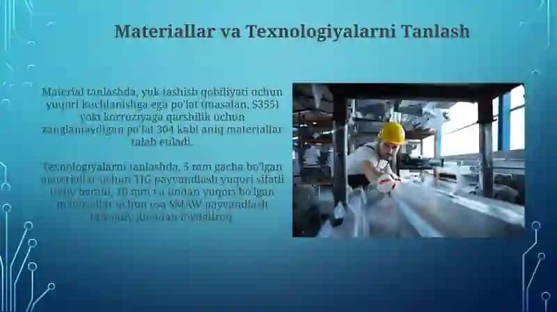Metal konstruktsiyalar tayorlash texnologiyalarini o’rganish 3