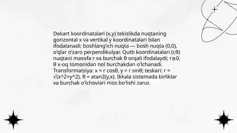 Dekart va Qutb Koordinatalari 3