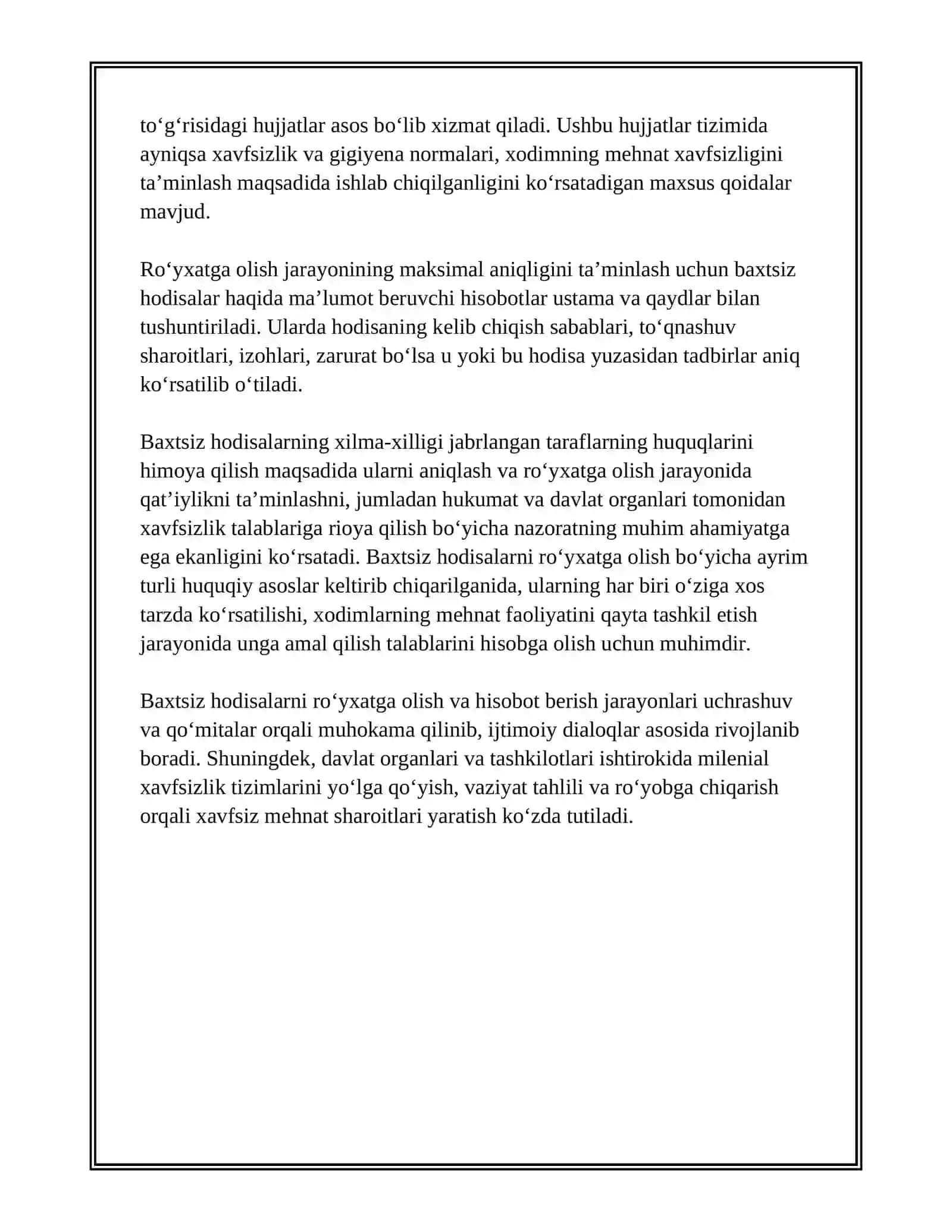 INSON XAYOT XAFSIZLIGIDA BAXTSIZ HODISALARNI RO‘YXATGA OLISH QOIDALARI 3