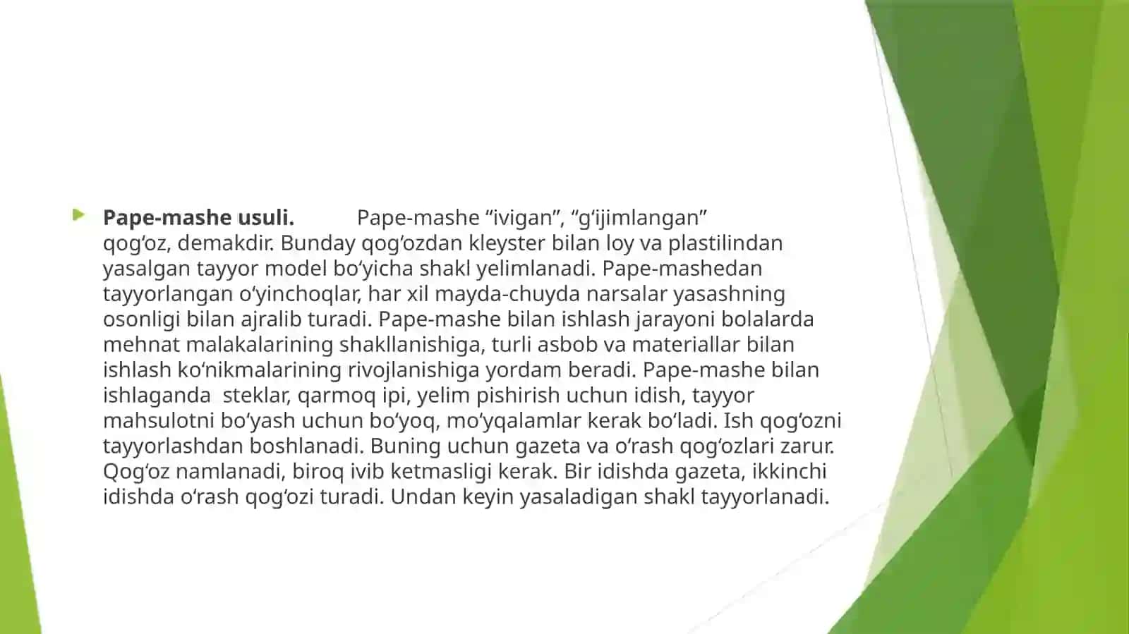 10-MA’RUZA. PAPE-MASHE USULI 3